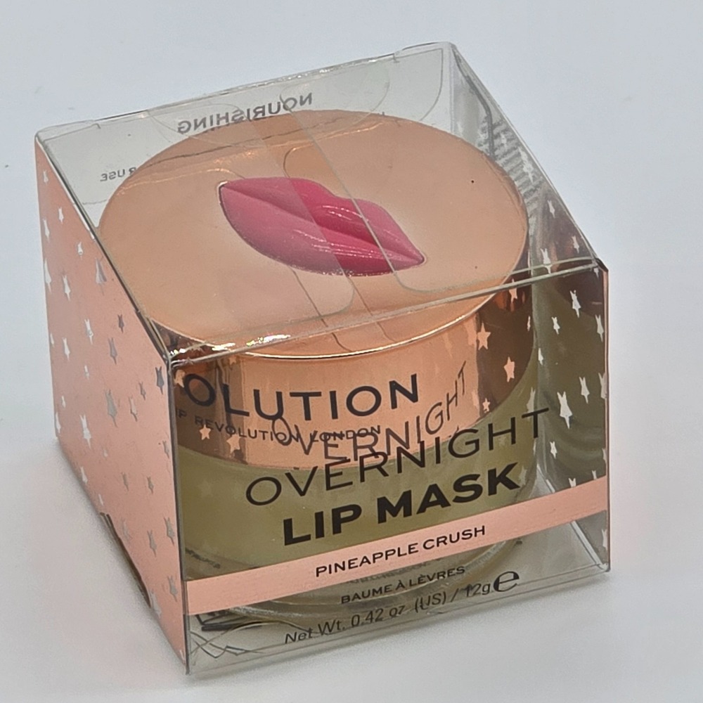 Makeup Revolution Overnight Lip Mask Pineapple Crush Nourishing Lip Balm 0.42 oz